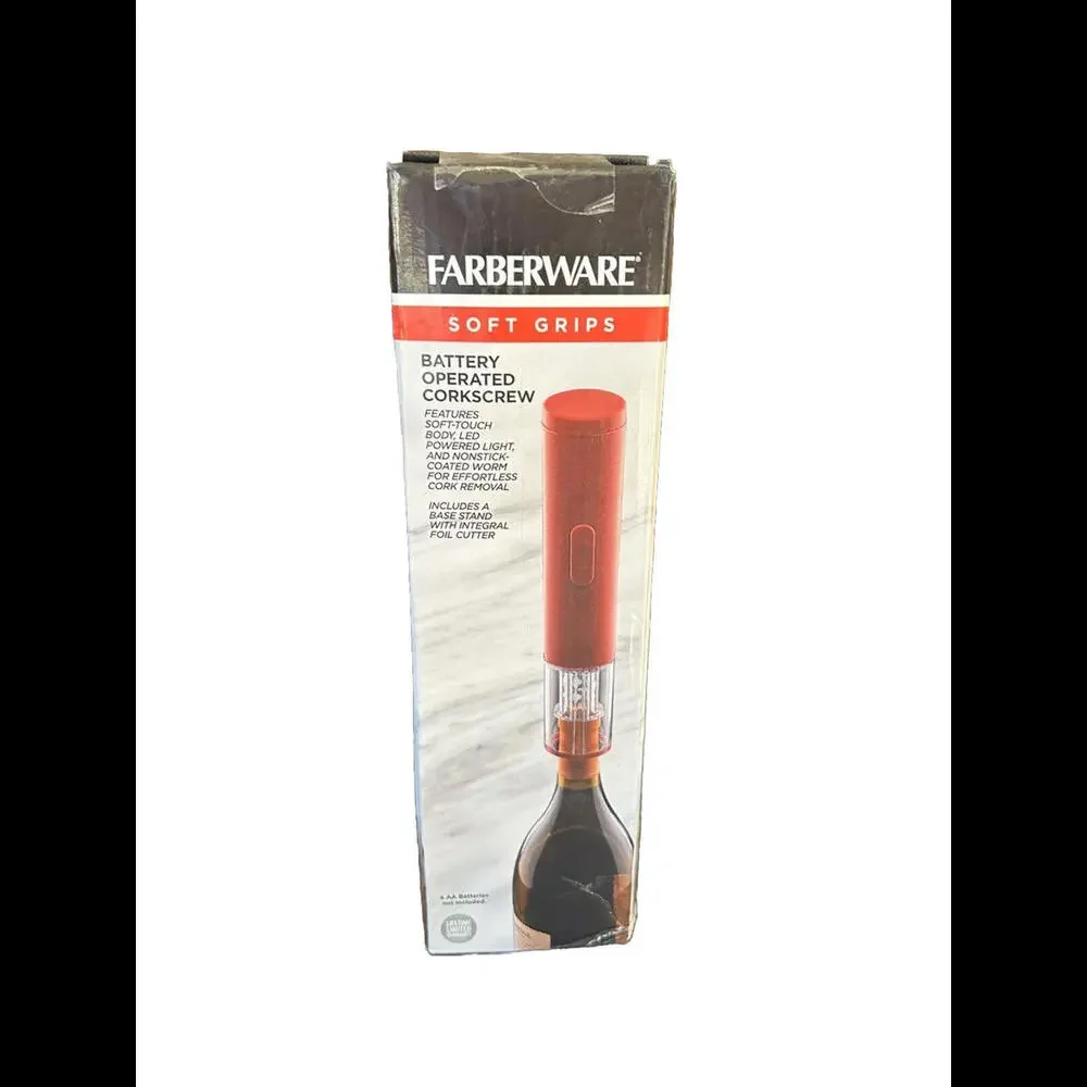 🌼Farberware Soft Grip Battery Operated Corkscrew New In Box